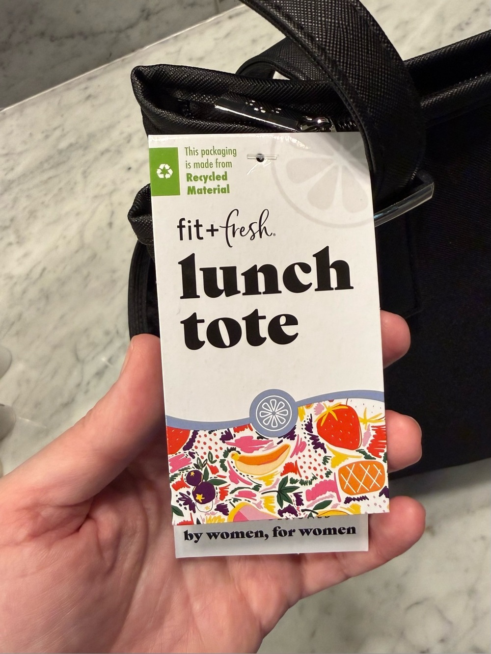 fit+fresh Black Insulated Lunch Tote - Picture 5 of 9